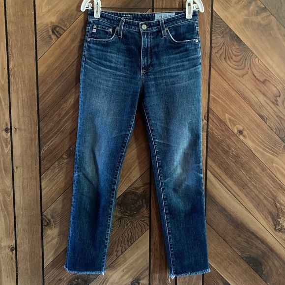 AG the Isabelle High Rise Straight Crop Blue Jeans 27 - Picture 1 of 7